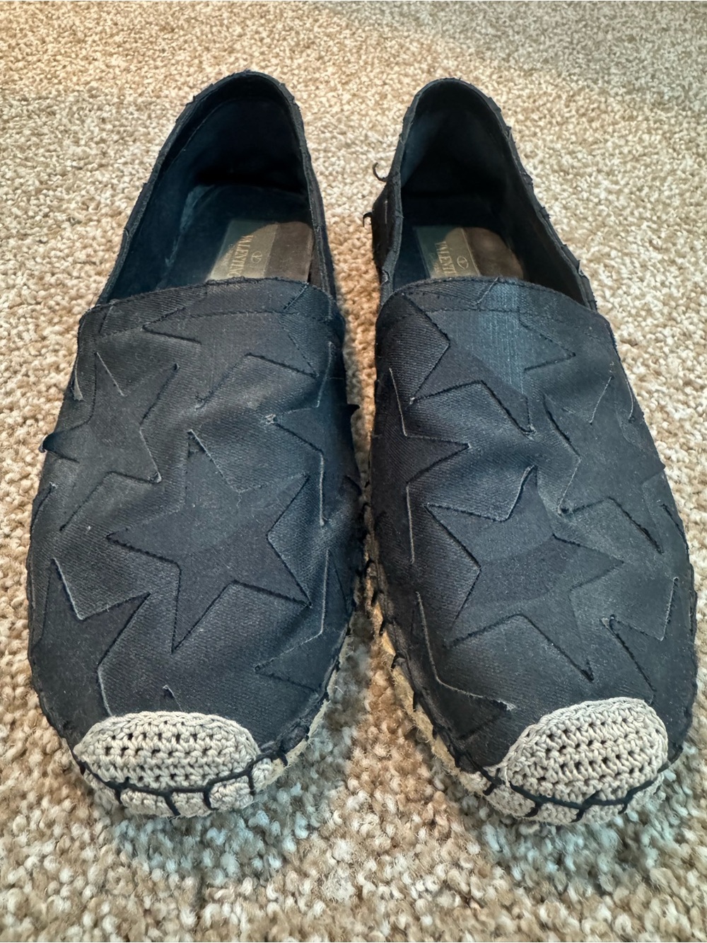 Valentino Black Star-Pattern Espadrilles